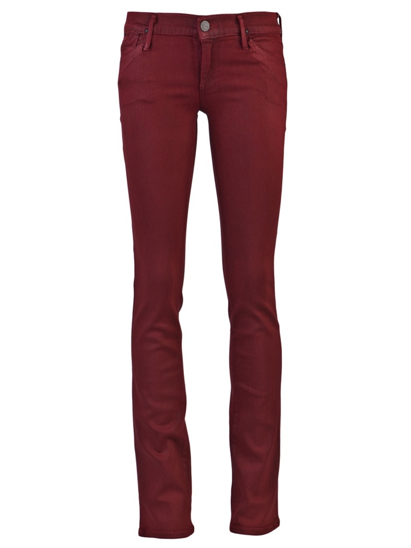Misfit Skinny Jean - style: skinny leg; length: standard; pattern: plain; pocket detail: traditional 5 pocket; waist: mid/regular rise; predominant colour: true red; occasions: casual; trends: red; fibres: polyester/polyamide - stretch; pattern type: fabric; pattern size: standard